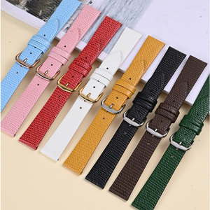 Bracelet de <span class=keywords><strong>montre</strong></span> en cuir véritable grain lézard multicolore pour femme, avec <span class=keywords><strong>boucle</strong></span> <span class=keywords><strong>ardillon</strong></span>, finesse 10, 12, 14, 16, 18, 20 mm - Product Image 1