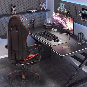 Chaise de jeu de course E-Sports à dossier haut, rembourrée, moderne, réglable en hauteur, ergonomique, pivotante, en cuir PU - Product Image 5