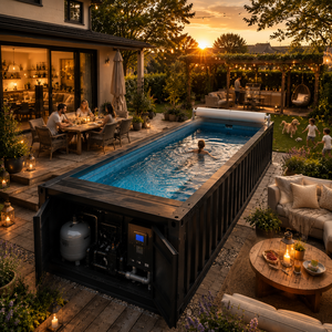<span class=keywords><strong>Piscine</strong></span> Conteneurisée Sur Mesure, Adaptée aux Enfants et Écologique, Système de <span class=keywords><strong>Piscine</strong></span> Tout-en-un avec Couverture Automatique pour Jardin et Villa - Product Image 1