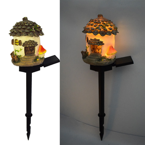 Lumières de jardin solaires à LED Statue de maison de champignon de fée extérieure pour cour avant cour cour et pelouse décor pelouses <span class=keywords><strong>jardins</strong></span> cabines - Product Image 6