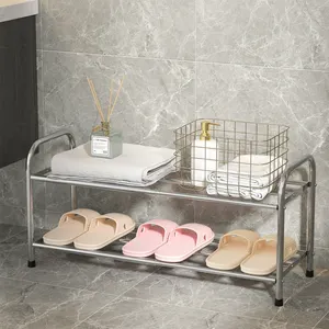 Multi-function Home 4 Tiers Stainless Steel Adjustable Shoe Racks Stands Organizer Shelf Space Saving