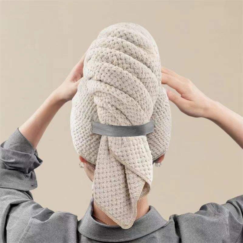 Capuchon de cheveux secs grille ananas [kaki]