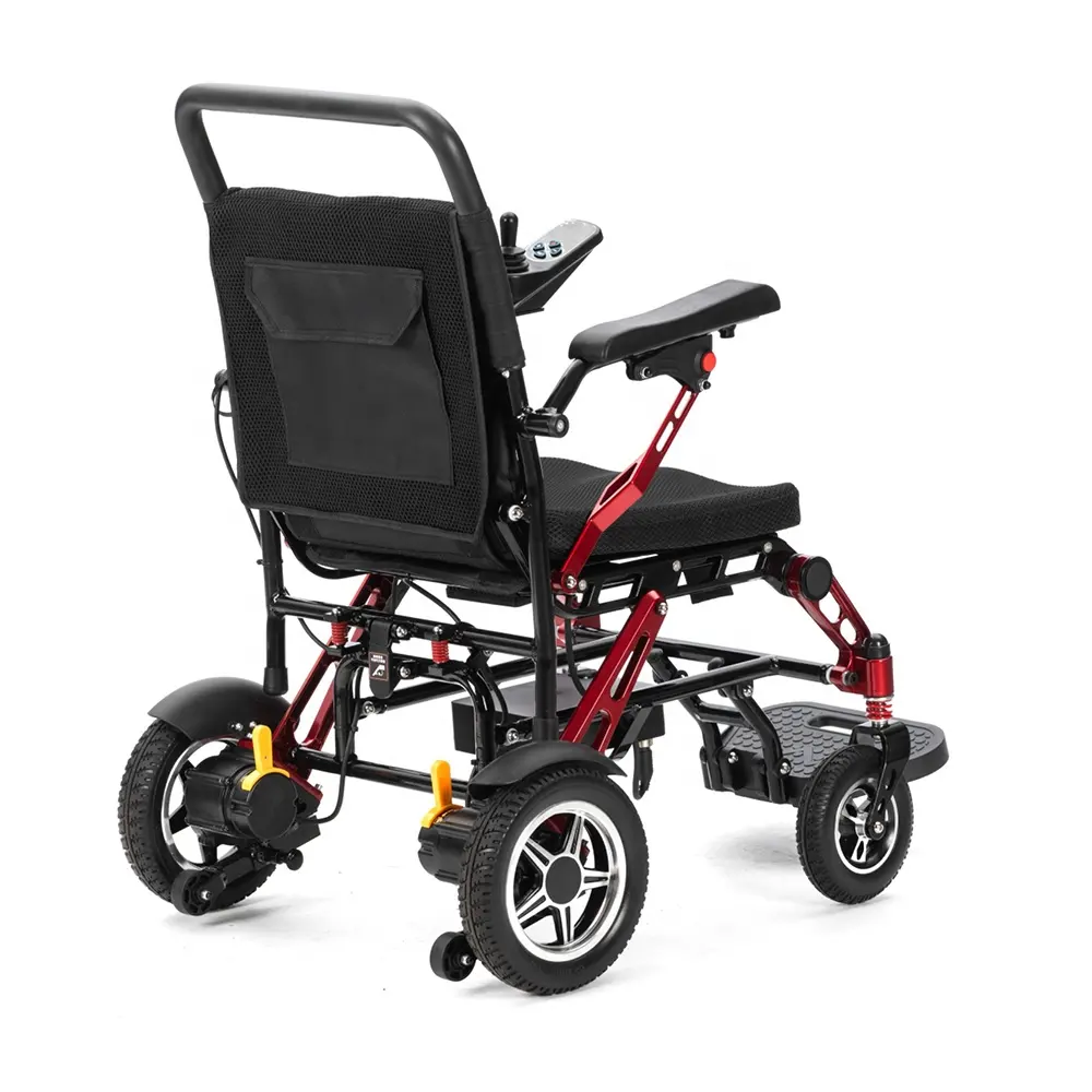 Silla de ruedas eléctrica ultraligera de aleación de titanio y magnesio para adultos sillas de ruedas motorizadas para personas mayores