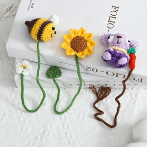 Segnalibro Creativo e Carino Fatto a Mano, Clip Adesiva a Forma di Piccolo Animale all'Uncinetto, Segnapagina a Girasole Lavorato a <span class=keywords><strong>Maglia</strong></span>, Elegante Regalo Commemorativo per Libri - Product Image 1