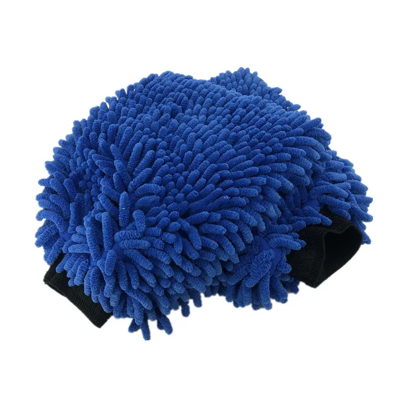 Großhandel Autoaufbereitung Mikrofaser-Reinigungsmittelschuh individuelles Logo Nudel Mikrofaser weiche Chenille Auto Reinigungsmittelschuh Handschuhe