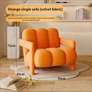 Sillón Individual <span class=keywords><strong>de</strong></span> Lujo para Sala <span class=keywords><strong>de</strong></span> Estar, Tapizado en Estilo Crema, Sillón <span class=keywords><strong>de</strong></span> Diseño para Relajación, Asiento Individual para Balcón o Dormitorio - Product Image 6