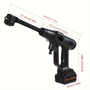 เครื่องฉีดน้ำแรงดันสูงแบบพกพา พร้อมแบตเตอรี่แบบชาร์จได้ 1500*10mAh ปืนฉีดน้ำล้างรถ - Product Image 6