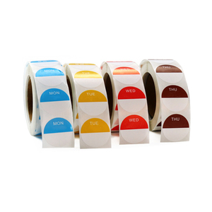 Etiquetas Redondas para Alimentos con Días de la Semana, 500 Unidades/Rollo, 20*20mm, Removibles, de <span class=keywords><strong>Lunes</strong></span> a Domingo - Product Image 1