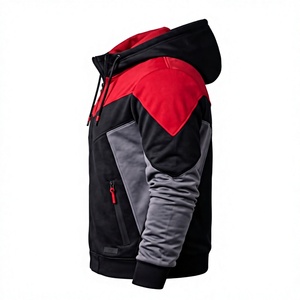 Unisex Eco-Friendly Color Block <b>Fleece</b> Hooded <b>Jacket</b> Full Zip Sherpa <b>Lined</b> Sweatshirt Winter Streetwear Outerwear OEM Service - Product Image 3