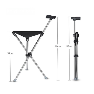 Bastone da Passeggio Multifunzionale per Esterni, Comodo per Anziani, con Seduta, Pieghevole, <span class=keywords><strong>Portatile</strong></span>, con Funzione di Deambulatore - Product Image 1