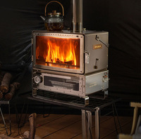 Ensemble combiné Chauffage de terrasse autoportant Poêle à granulés de bois Feu de camping