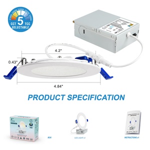 Trong nhà Luminaria Bảng điều chỉnh plafon mỏng 4 "6" inch ETL Slim tròn phẳng Dimmable SMD Trần lõm downlight Led bảng điều chỉnh ánh sáng - Product Image 4