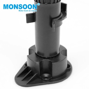 MONSOON Plastic <b>Adjustable</b> Furniture <b>Leg</b> Black Round Kitchen Cabinet Leveling Feet for Cabinet <b>Table</b> Desk Sofa - Product Image 6