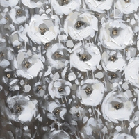 Peinture murale florale blanche texturée, grande taille, peinte à la main, peinture sur toile 3D pour la décoration du salon