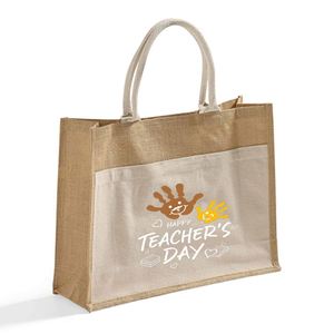 Bolsa de Yute Personalizada al por Mayor para la Academia de Innovación, con Bolsillo Frontal de Lona, Ideal para Impresión, Bolsa de Regalo - Product Image 3