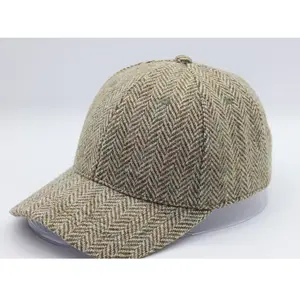 Individuelles Logo Gorras blanko 6 Panel Baseballmütze individuelle Logos mit Herringbone Twill Stoff Damen- und Herren hüte