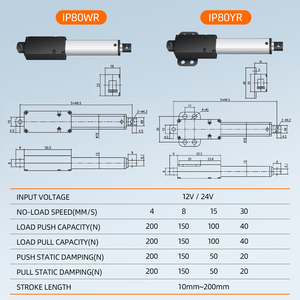 DC6V petit actionneur linéaire 3000 tr/min pour armoires ouvre-fenêtre robotique Max Force 200N 20KG 44.09LBS support sans <span class=keywords><strong>moteur</strong></span> inclus - Product Image 4