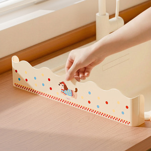 Kitchen Sink Splash Guard Milky White Plastic Waterproof Partition Strip For Countertop Edge Protection - Product Image 4