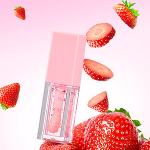 Private Label Vegan olio di semi di girasole biologico plumbing tinta illuminante idratante olio per labbra fragola - Product Image 1