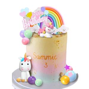 Recién llegado, 18 piezas <span class=keywords><strong>de</strong></span> <span class=keywords><strong>unicornio</strong></span> arcoíris, juego <span class=keywords><strong>de</strong></span> Decoración <span class=keywords><strong>de</strong></span> Pastel <span class=keywords><strong>de</strong></span> cumpleaños, color, complemento <span class=keywords><strong>de</strong></span> pastel <span class=keywords><strong>de</strong></span> feliz cumpleaños - Product Image 4