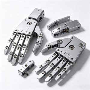 Pièces de robot humanoïde, usinage CNC 3/4/5 axes, service d'électroérosion à fil, OEM, joint de main robotique anthropomorphe en aluminium 6061 pour - Product Image 1