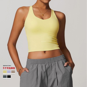 Nuevo Top de Yoga Lulu con Espalda Cruzada para <span class=keywords><strong>Mujer</strong></span>, Ajustado y Cepillado, Ropa Interior Deportiva para Fitness al Aire Libre - Product Image 3