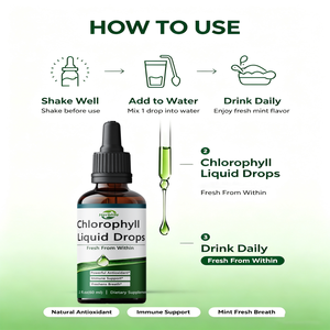 Gotas Líquidas de Clorofila de Marca Privada OEM, Sabor Natural a Menta, para Apoyo Inmunológico, Botella con Logotipo Personalizado, Suplemento Dietético - Product Image 3