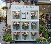 Distributeur automatique de bouquets de fleurs en libre-service, paiement par carte et QR, kiosque réfrigéré, humidification, écran tactile