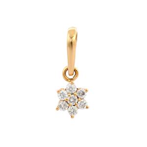Pendentif en or jaune fin 18 carats avec diamant naturel Cadeau de mariage minimaliste pour femmes et filles Pendentifs et breloques en diamant - Product Image 1