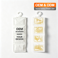 Absorbeur d'humidité multi-colonnes au chlorure de calcium avec cintre, emballage personnalisé OEM ODM pour la vente en gros