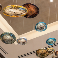 Luminaires suspendus de luxe au design moderne, réglables en hauteur, pour restaurants haut de gamme et salles de banquet, lustres en verre personnalisables