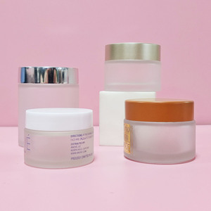 Custom Logo Premium 5g 15g 20g 30g Clear <b>Glass</b> Cream Jar Lid Plastic Screw Cap Custom Color Wholesale Sealed Cosmetic <b>Container</b> - Product Image 4