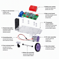 Kit Scientifique Automobile 2ème Génération STEM Électronique Bluetooth RC à Assembler Sans Soudure Modèle K9002