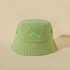 En stock Chapeau bob de pêcheur en coton lavé avec nœud en silicone, tendance, pour femme, décontracté, pour les voyages en groupe, à bord court, polyvalent, lavable - Product Image 3