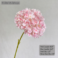 Bunga Hydrangea Buatan 3D HGA Buatan Tangan, Tangkai Bunga Palsu untuk Dekorasi Pernikahan, Rumah, Vas, Hotel, dan Pesta