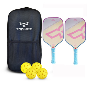 Bestseller <span class=keywords><strong>Pickleball</strong></span>-Schläger-Set zum Günstigen Preis 2 Fiberglas-Schläger 4 Injektions-Pickleballs Mit Schwarzer Tasche - Product Image 1