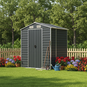 <span class=keywords><strong>Caseta</strong></span> de Jardín de Acero Galvanizado Color <span class=keywords><strong>Antracita</strong></span>, Modelo D0100XTMJ37, 75.2x51.2x78 pulgadas, Almacenamiento Exterior, Hecho en China - Product Image 4
