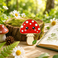Créez votre propre épinglette personnalisée en émail souple ou dur, plaquée or, avec motifs d'anime, de dessins animés, de plantes et de champignons, en métal, pour revers de veste