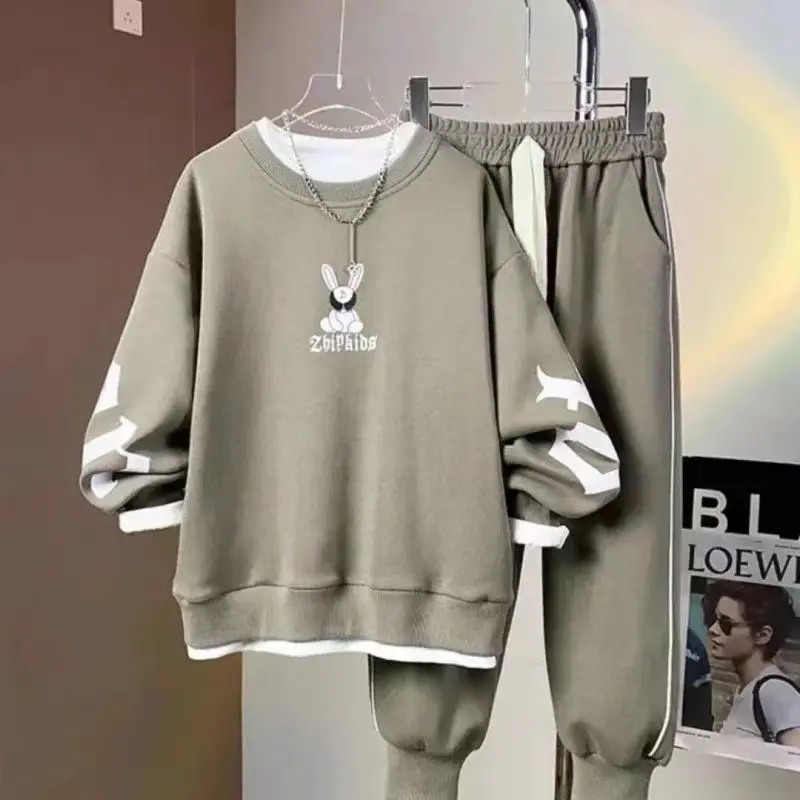 Autumn New Children's Cartoon Loose Relaxed and Comfortable Two Piece Set of Children's Sportswear