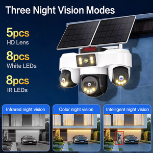 Cámara de Seguridad Solar 4G con Wifi, 3 Lentes, Tarjeta SIM 4G, IP66, Cámara CCTV Solar, Cámara Wifi de Vigilancia con Descarga a la Nube - Product Image 1