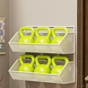 Étagère murale minimaliste à double niveau en métal pour chambre et bureau – Organisateur rectangulaire pour un rangement soigné - Product Image 5