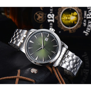 Montre-bracelet à quartz pour homme en acier inoxydable, tendance, avec grand cadran chronographe minimaliste à trois aiguilles de 40,5 mm - Product Image 1