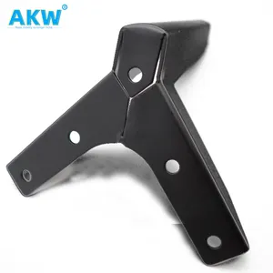 Akw China Furniture Manufacturer Parts Hardware 4 Inch Metal Golden Triangle Sofa Legs For Table