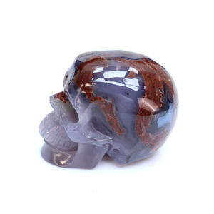 Tay Chạm Khắc Tự Nhiên Núi Lửa Agate Pha Lê Skull Reiki Chữa Bệnh Đá Cho Trang Trí Nội Thất Khắc Loại Con Người Skull Bức Tượng - Product Image 2