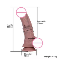 Dildo de Silicona de Gran Tamaño, Unisex, Resistente al Agua, Ecológico, Material Seguro, Dureza Moderada, en Oferta