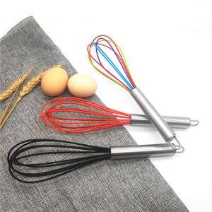 Biểu Tượng Tùy Chỉnh Thép Không Gỉ Xử Lý Silicone Của Nhãn Hiệu Trứng Beater Bóng Dây <span class=keywords><strong>Whisk</strong></span> Cho Nấu Ăn Và Nướng Bánh - Product Image 3