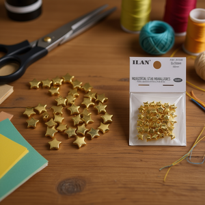 Fibbie a Stella in Metallo ILAN 5x10mm Dorate per Lavori Manuali - Product Image 3