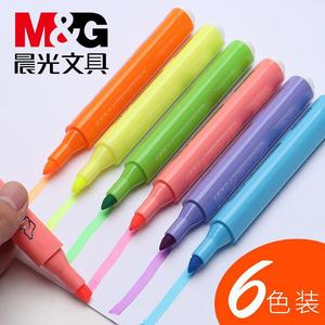 M&G Highlighter <b>Pen</b> 6-Color Set Slanted Tip For Student Note Taking And Journaling - Product Image 1