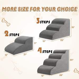 Hundetreppe Rampe mit Abnehmbarem Bezug für Betten Sofas Extra Breit Langlebig Rutschfest Wasserdicht Solide Haustierstufen - Product Image 5