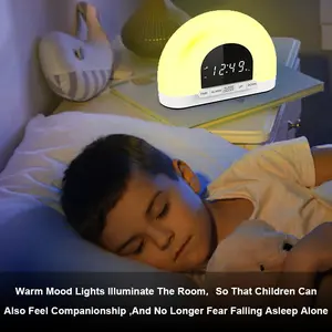 Venta Popular Niños Artículos de regalo Reloj de sueño Mesa Amanecer Despertador Semicírculo Luz de noche